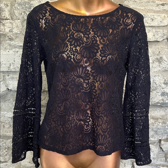 LOFT Tops - Navy Lace Women's Top